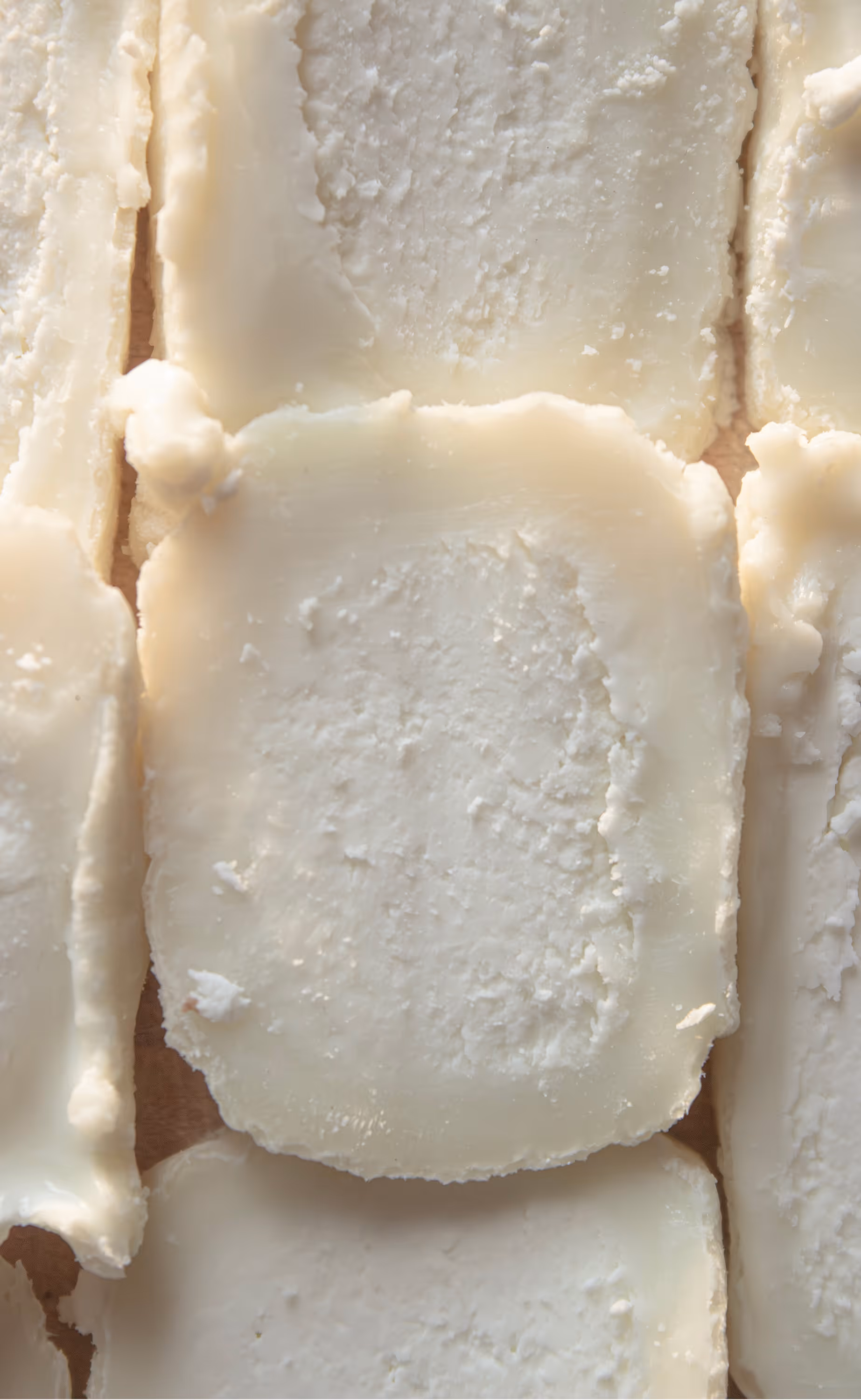 Close-up of goat-cheese texture. Soft lighting coming from atop.