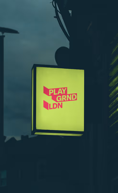 Mockup of potential London-based studio/storefront sign Source : Mockup Maison