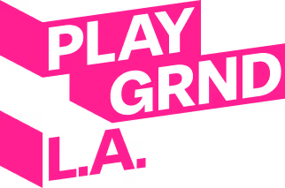 complete PLAY GRND L.A. logo Magenta 100% on white