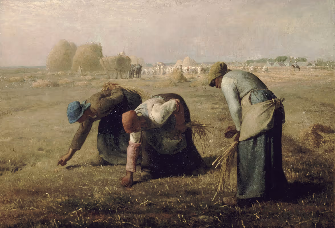 Des glaneuses, Jean-François Millet, 1857, Scène de genre, Huile sur toile, 83,5 × 111 cm, located in Musée d'Orsay, Paris